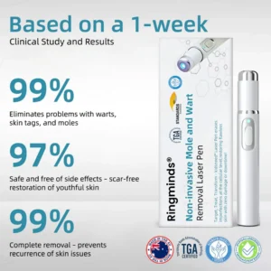Ringminds® Non-invasive Mole & Wart Removal Laser Pen(Quick and painless removal of warts, moles, age spots, and skin tags with no side effects)